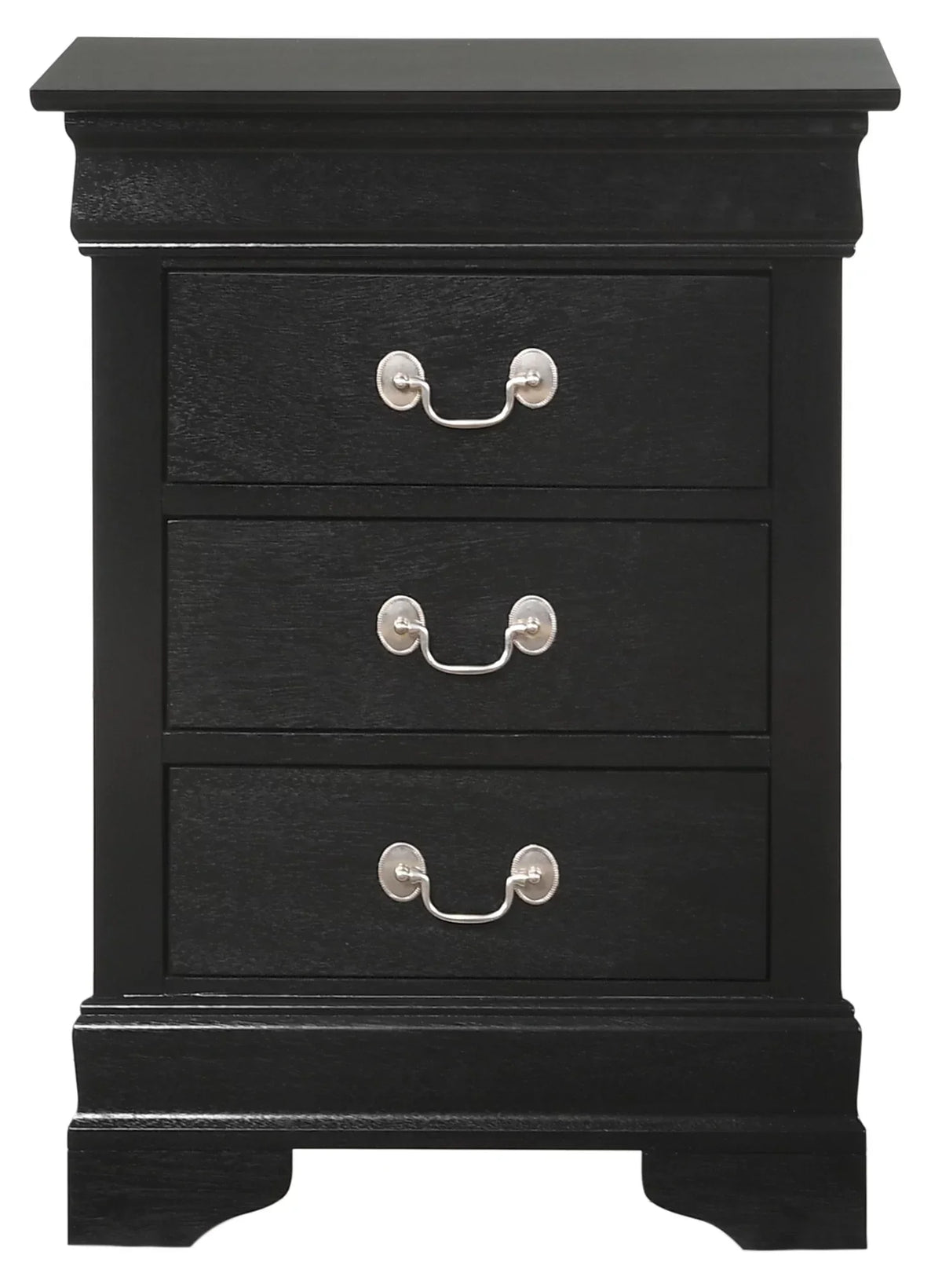 Glory Furniture Louis Phillipe 3 Drawer Nightstand, Black - G3150-3N