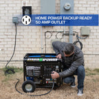 DuroMax 13,000-Watt Dual Fuel Portable Generator, Gasoline/Propane, Electric Start - XP13000EH