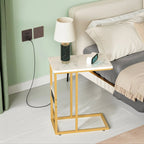C-Shaped Sofa Side Tables, Set of 2, 11" D x 19" W x 24" H