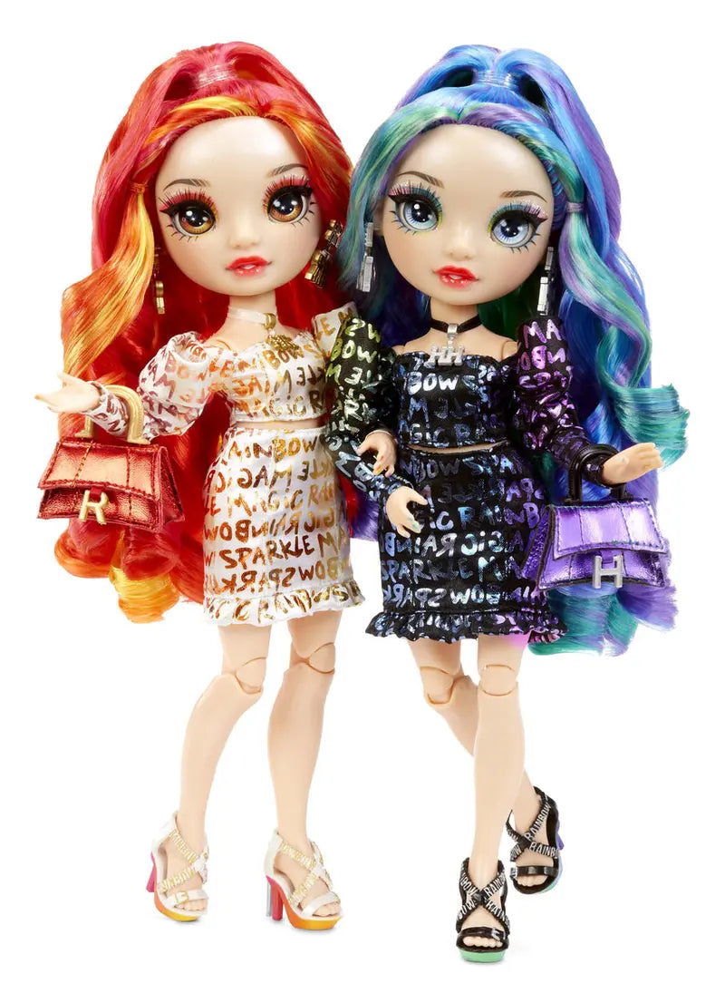 Rainbow High Twin Fashion Dolls, Laurel & Holly De'Vious, 2-Pack - Special Edition