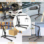 JoanKaren Hydraulic Engine Hoist 4400 lbs, Folding, Yellow - PAU_0LMM