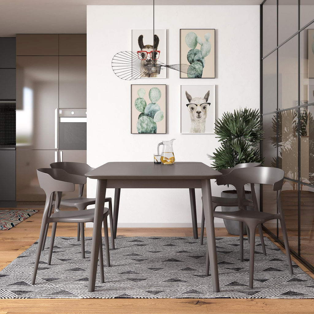 Novogratz Poolside Felix Stacking Dining Chairs, Indoor/Outdoor, 4-Pack, Charcoal