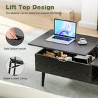 DeeHome Sweetcrispy Lift-Top Coffee Table With Hidden Storage