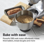 Hamilton Beach 4 Quart 7-Speed Tilt-Head Stand Mixer With Dough Hook, Whisk And Flat Beater - Black