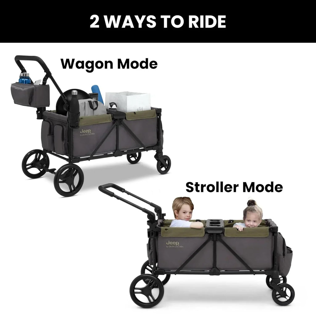 Jeep Sport All-Terrain Stroller Wagon With Canopy And Parent Organizer