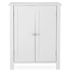 HomGarden 2-Door Bathroom Floor Storage Cabinet With Adjustable Shelves, 11.8in W, White
