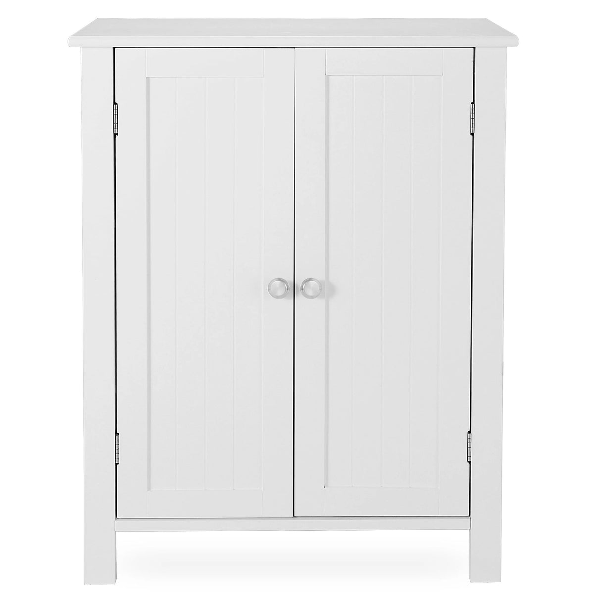 HomGarden 2-Door Bathroom Floor Storage Cabinet With Adjustable Shelves, 11.8in W, White