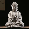 Handmade Cement Buddha Statue, 30.0cm H x 17.5cm W x 20.0cm L