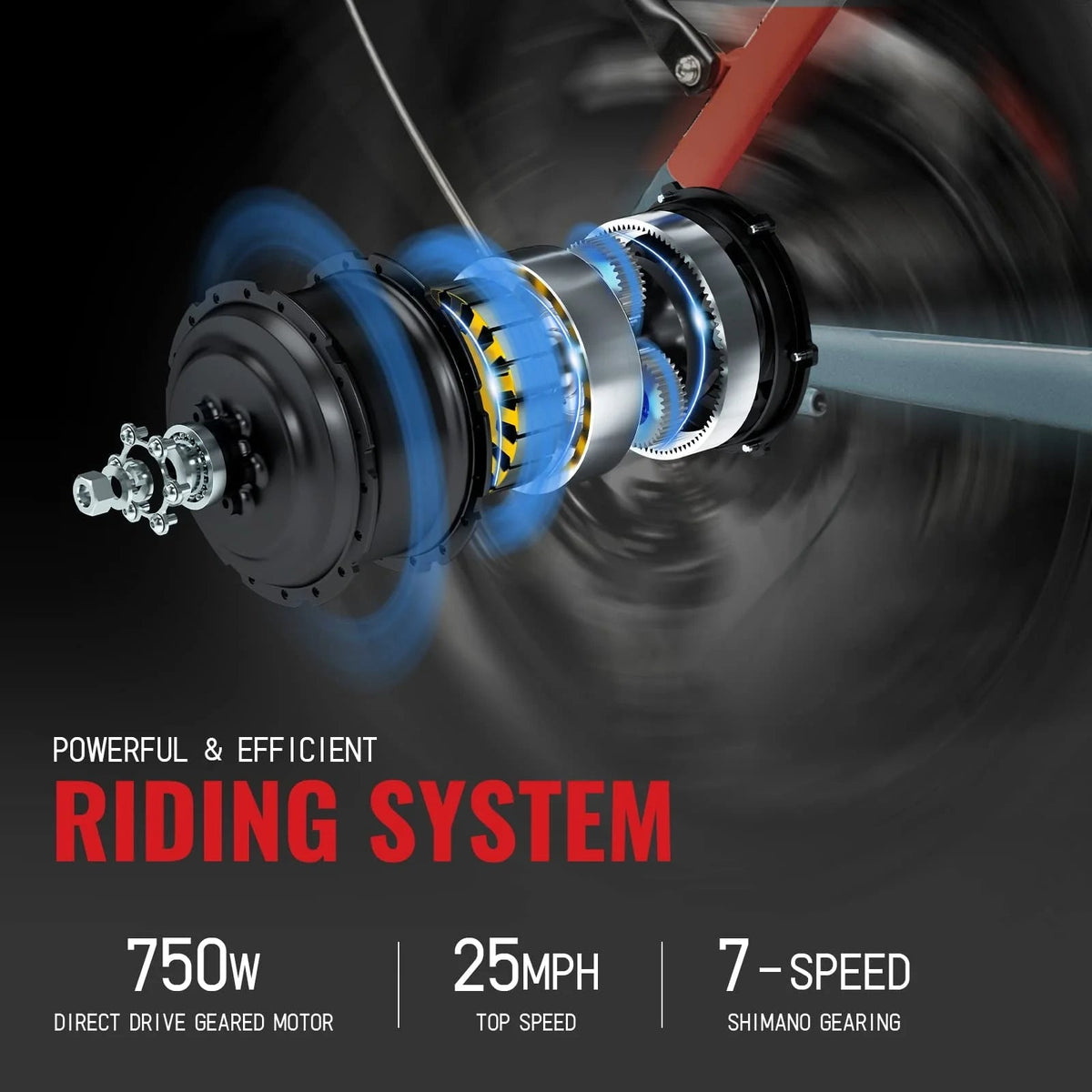 Hipeak Folding Electric Bike For Adults, 750W, 48V 15Ah, 20in x 4.0in Fat Tires, 25MPH
