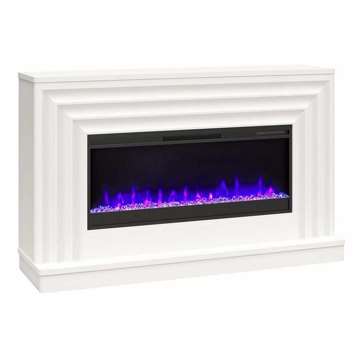 CosmoLiving by Cosmopolitan Electric Fireplace Mantel TV Stand, Black, 65 in, 42 in Insert - Rene