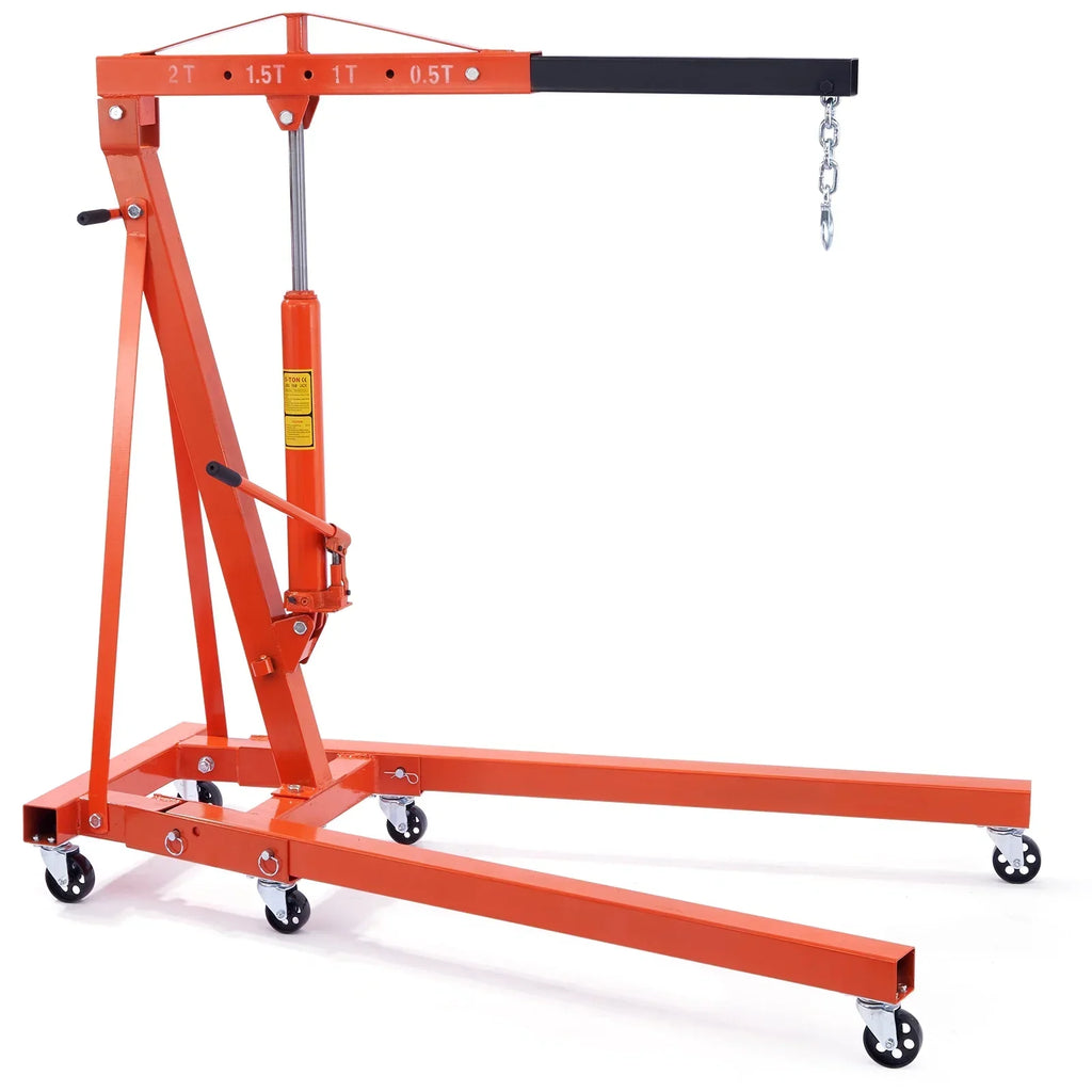 BENTISM Folding Engine Hoist With Leveler, 4400 lbs/2 ton - Heavy-Duty