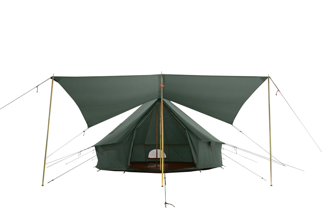 White Duck Outdoors Regatta Bell Tent Awning, Desert Red, 10 ft - Complete Canopy With Poles