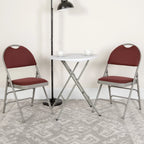 Flash Furniture HERCULES Series Triple-Braced Burgundy Fabric Metal Folding Chair