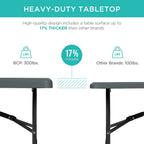Best Choice Products 6ft Plastic Folding Table, 72in x 30in x 30in, White