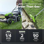 Greenworks 60V 17 inch Brushless Push Lawn Mower And 13 inch String Trimmer Combo With 4.0Ah Battery And 3A Charger