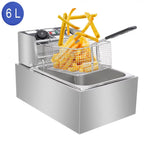 ZOKOP Countertop Electric Deep Fryer 6.3QT/6L Stainless Steel, 2500W