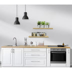 Floating Engineered Wood Wall Shelves, Set Of 3, 23.75 in x 9.25 in
