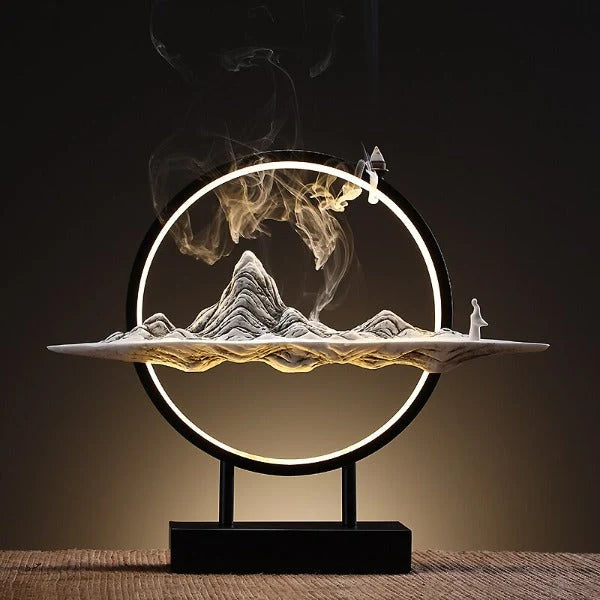 Large Backflow Incense Burner Lamp With LED