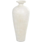 Ceramic Amphora Floor Vase, White, 13in L x 13in W x 30.5in H