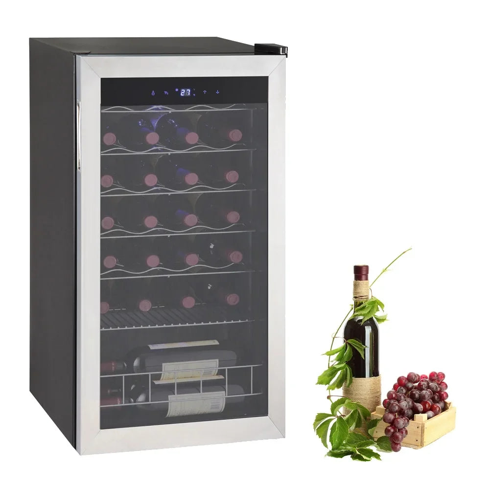 Smad Compressor Wine Cooler 3.1 Cu ft 28 Bottles Stainless Steel Door 110V - JC-88E-2 / D-JC-88E/H