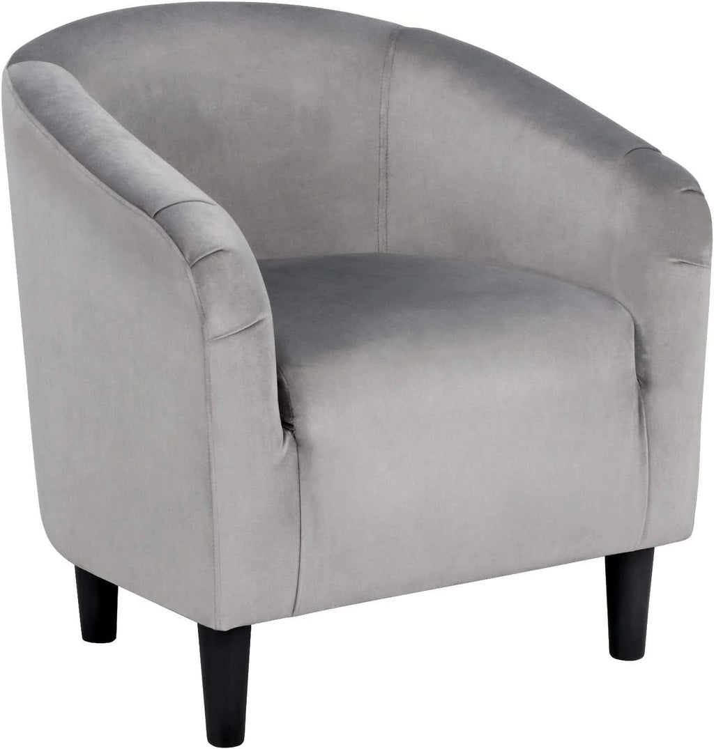 Velvet Accent Barrel Chair With Armrest And Low Back, Pink - 28x26x29in