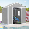 Seizeen Resin Outdoor Storage Shed With Floor, Light Gray, 82 in H