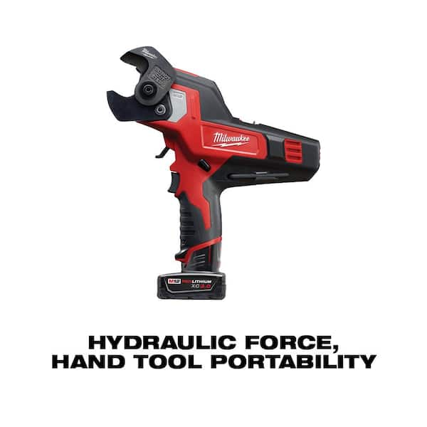 Milwaukee M12 12V Lithium-Ion Cordless 600 MCM Cable Cutter Kit With One 3.0Ah Battery, Charger And Hard Case