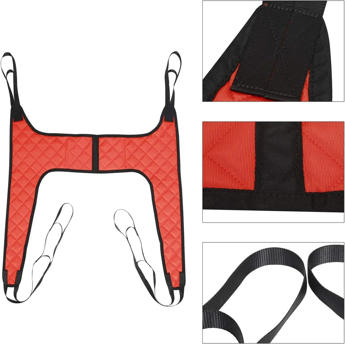AMQTSLM Commode Patient Lift Sling, Red, 36.6 x 37.8 in, 200-500 lb Capacity
