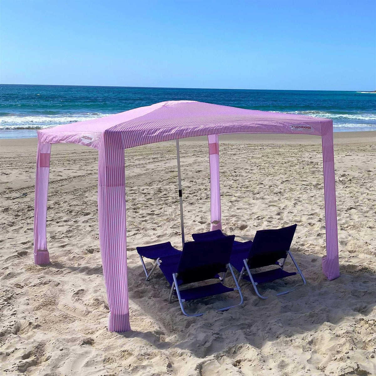 CoolCabanas Large Cabana Sun Shelter, 64ft2 Shade, Beige Stripes - CoolCabana 5