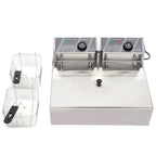 Commercial Electric Deep Fryer, 5000W, 12L Single Tank, Stainless Steel Fry Basket