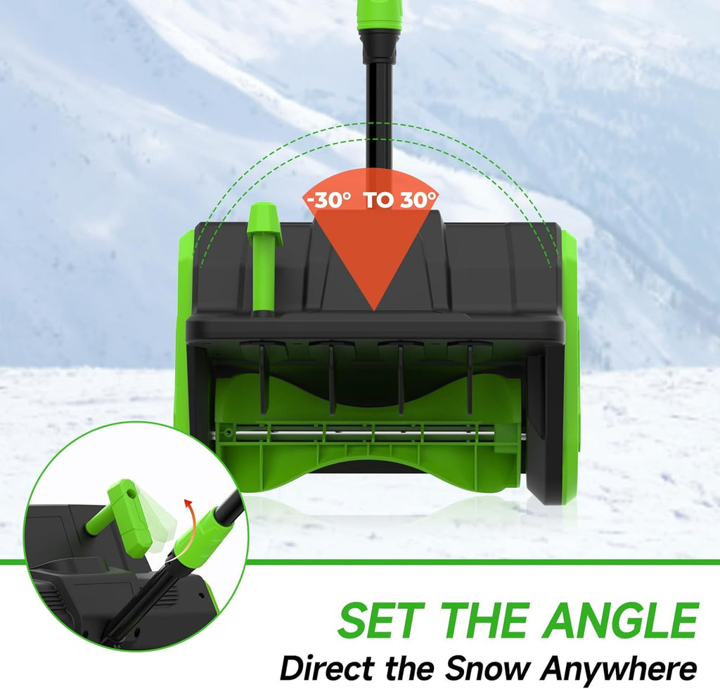 GEARPASS Cordless Snow Shovel 21V 16-Inch With 2 3000mAh Recharge Batteries