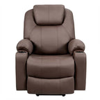 Electric Power Lift Recliner Chair With Leather Massage, Lumbar Heating, 8 Vibrating Nodes, Cup Holders And USB Port