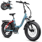Hipeak Folding Electric Bike For Adults, 750W, 48V 15Ah, 20in x 4.0in Fat Tires, 25MPH