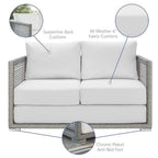 Afuera Living Wicker Patio Loveseat, Gray - 52in W x 32in D