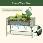 Vego Garden Elevated Raised Garden Bed With Legs And Storage Rack, 2' x 4', Olive Green - V Series