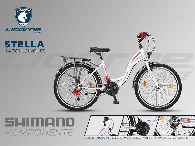 Licorne Urban City Bike, Aluminum Frame, 24.0 Inches/26.0 Inches/28.0 Inches - Stella Premium