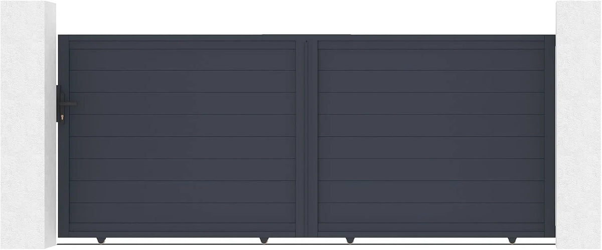 Casanoov Aluminium Folding Driveway Gate 4m x 160cm Grey - KIT-000024