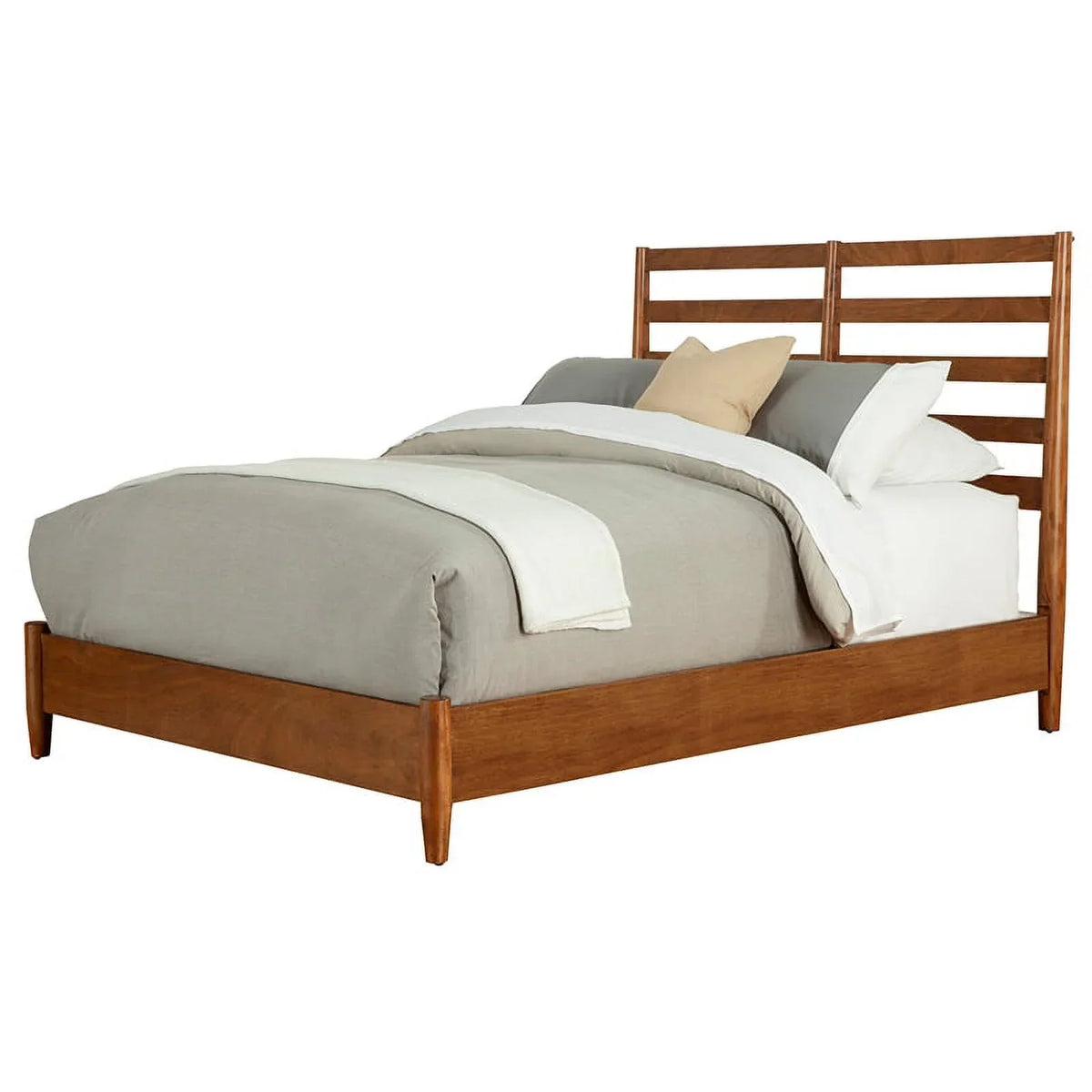 Home Square 4-Piece Set With Small TV Console, Full Wood Bed And Large Nightstand
