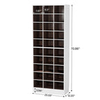 10-Tier Tall Shoe Cabinet, 30-Pair White Engineered Wood Shoe Storage Rack