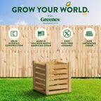Greenes Fence Cedar Wood Composter 24 in x 24 in x 31 in, 77.3 Gal.