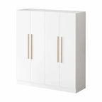 FUFU&GAGA Freestanding Solid Wood Wardrobe Closet With Storage Shelves