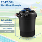 Costway Pond Pressure Bio Filter 4000 GAL With 13W UV Sterilizer - 10000L