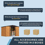 U-MAX 8 x 6 ft. Wood Grain Outdoor Metal Storage Shed With Lockable Door