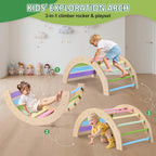 Lookfly 8-in-1 Foldable Pikler Triangle Climbing Set With Ramp - Natural-Color Or Multicolor