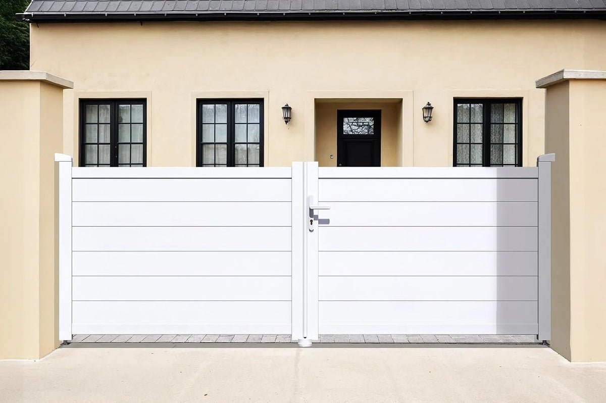 Casanoov Aluminum Swing Gate 392 cm x 161 cm Anthracite Gray RAL 7016 - KIT-000024