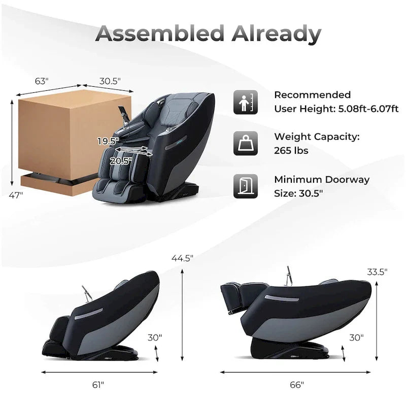 Costway Zero Gravity SL Track Full Body Massage Chair With Waist Heating