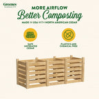 Greenes Fence Cedar Wood Composter 24 in x 24 in x 31 in, 77.3 Gal.