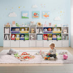Xilingol Kids Toy Storage Organizer With 6 Removable Bins, 4-Tier Cubbies And 2 Movable Drawers