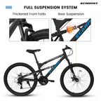 26 Inch Full-Suspension Mountain Bike, 21-Speed, 26x16 Inch Carbon Steel Frame