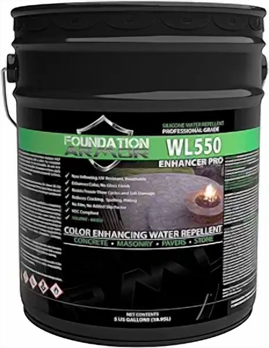 Armor Matte Wet Look Enhancer Sealer for Concrete, Brick, Pavers, Stone, and Slate - WL550-5 Gallon